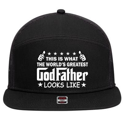 This Is What The World's Greatest GodFather Looks Like 7 Panel Mesh Trucker Snapback Hat