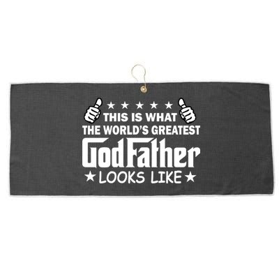 This Is What The World's Greatest GodFather Looks Like Large Microfiber Waffle Golf Towel