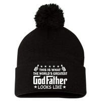 This Is What The World's Greatest GodFather Looks Like Pom Pom 12in Knit Beanie