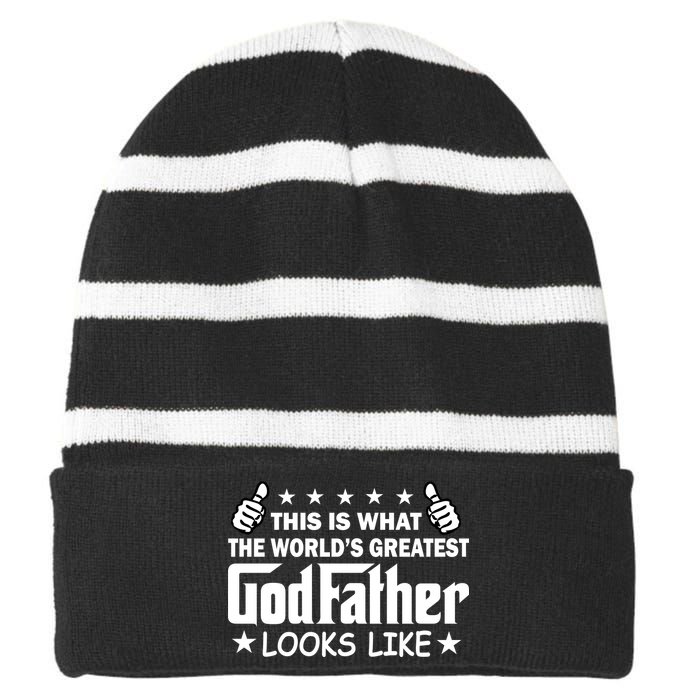 This Is What The World's Greatest GodFather Looks Like Striped Beanie with Solid Band