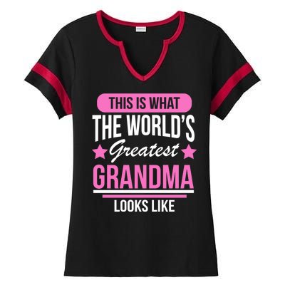 This Is What The Worlds Greatest Grandma Looks Like Ladies Halftime Notch Neck Tee