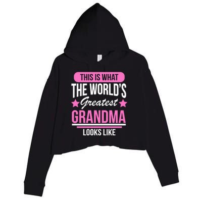 This Is What The Worlds Greatest Grandma Looks Like Crop Fleece Hoodie