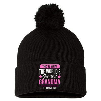 This Is What The Worlds Greatest Grandma Looks Like Pom Pom 12in Knit Beanie