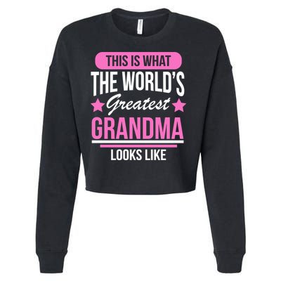This Is What The Worlds Greatest Grandma Looks Like Cropped Pullover Crew