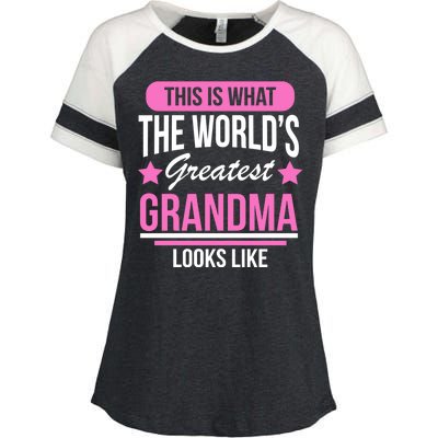 This Is What The Worlds Greatest Grandma Looks Like Enza Ladies Jersey Colorblock Tee