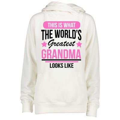 This Is What The Worlds Greatest Grandma Looks Like Womens Funnel Neck Pullover Hood