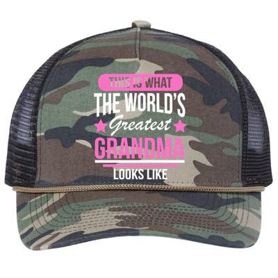 This Is What The Worlds Greatest Grandma Looks Like Retro Rope Trucker Hat Cap