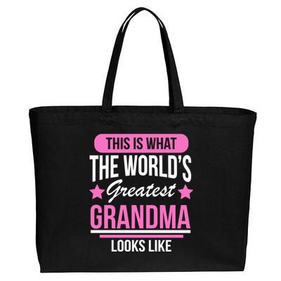 This Is What The Worlds Greatest Grandma Looks Like Cotton Canvas Jumbo Tote