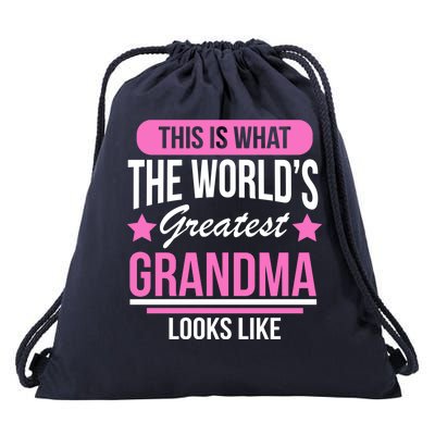 This Is What The Worlds Greatest Grandma Looks Like Drawstring Bag