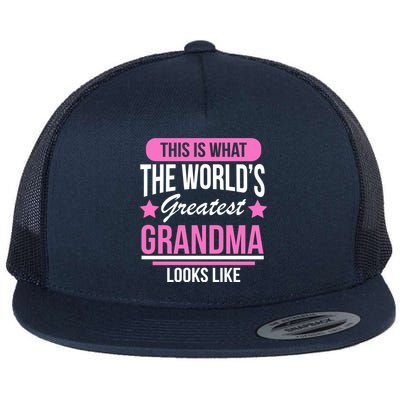 This Is What The Worlds Greatest Grandma Looks Like Flat Bill Trucker Hat