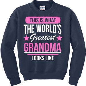 This Is What The Worlds Greatest Grandma Looks Like Kids Sweatshirt