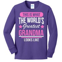 This Is What The Worlds Greatest Grandma Looks Like Kids Long Sleeve Shirt