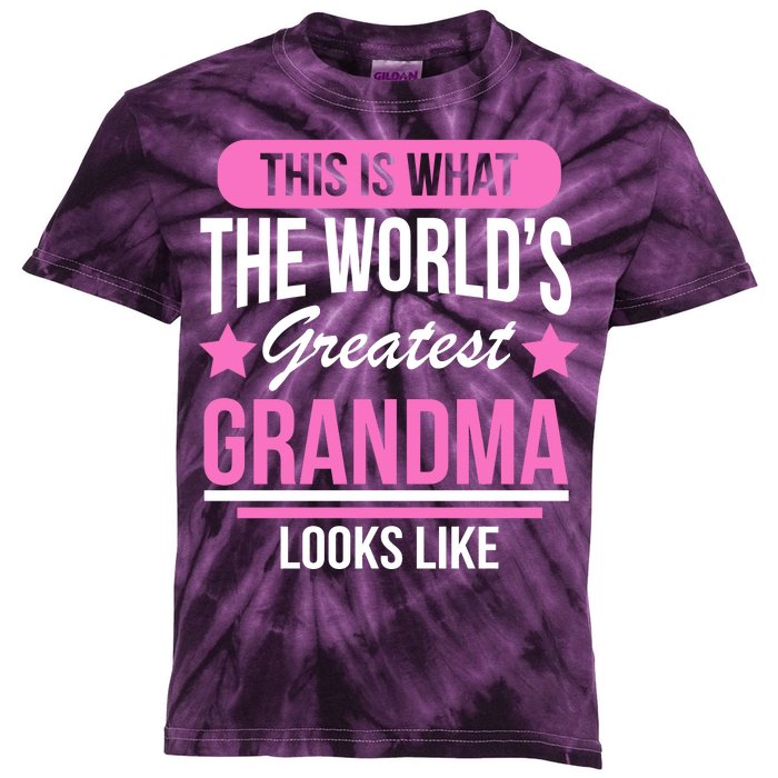 This Is What The Worlds Greatest Grandma Looks Like Kids Tie-Dye T-Shirt