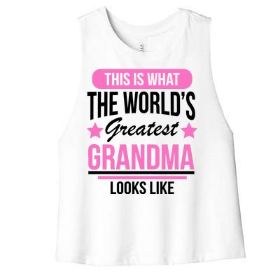 This Is What The Worlds Greatest Grandma Looks Like Women's Racerback Cropped Tank