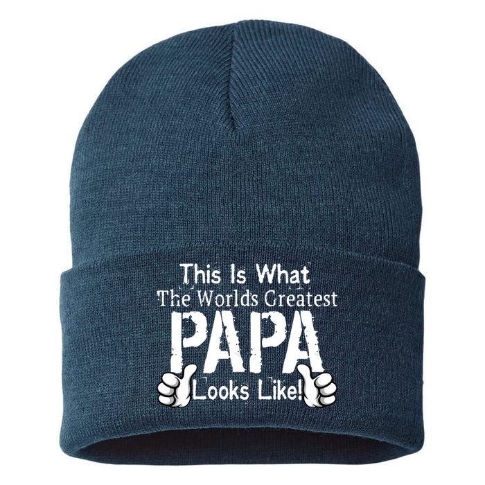 This Is What The World's Greatest Papa Looks Like Sustainable Knit Beanie