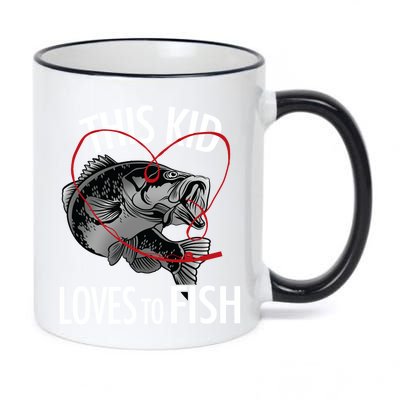 This Kid Loves To Fish 11oz Black Color Changing Mug