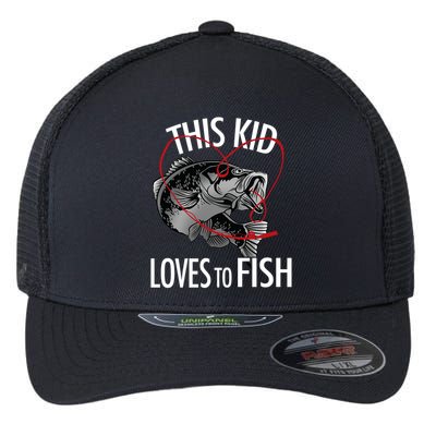 This Kid Loves To Fish Flexfit Unipanel Trucker Cap