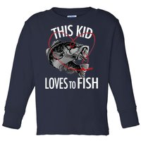 This Kid Loves To Fish Toddler Long Sleeve Shirt