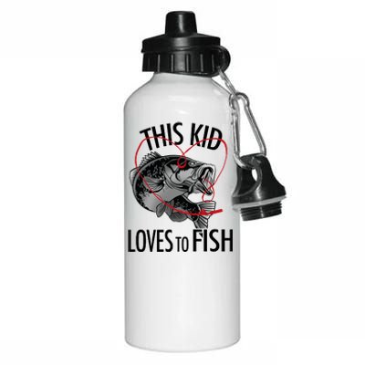 This Kid Loves To Fish Aluminum Water Bottle 