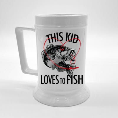 This Kid Loves To Fish Beer Stein