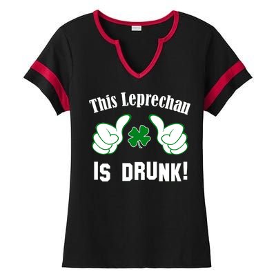 This Leprechaun Is Drunk Ladies Halftime Notch Neck Tee