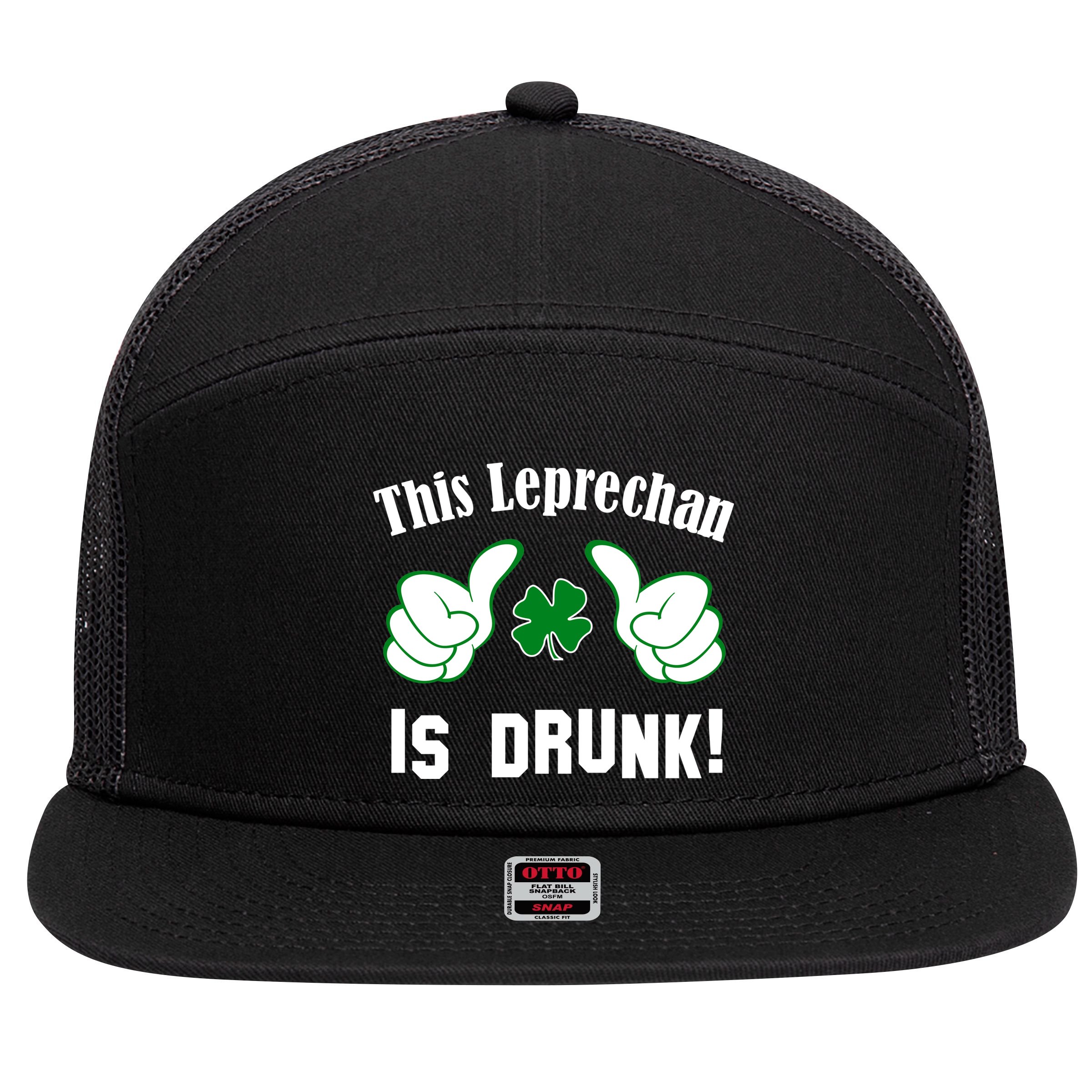 This Leprechaun Is Drunk 7 Panel Mesh Trucker Snapback Hat