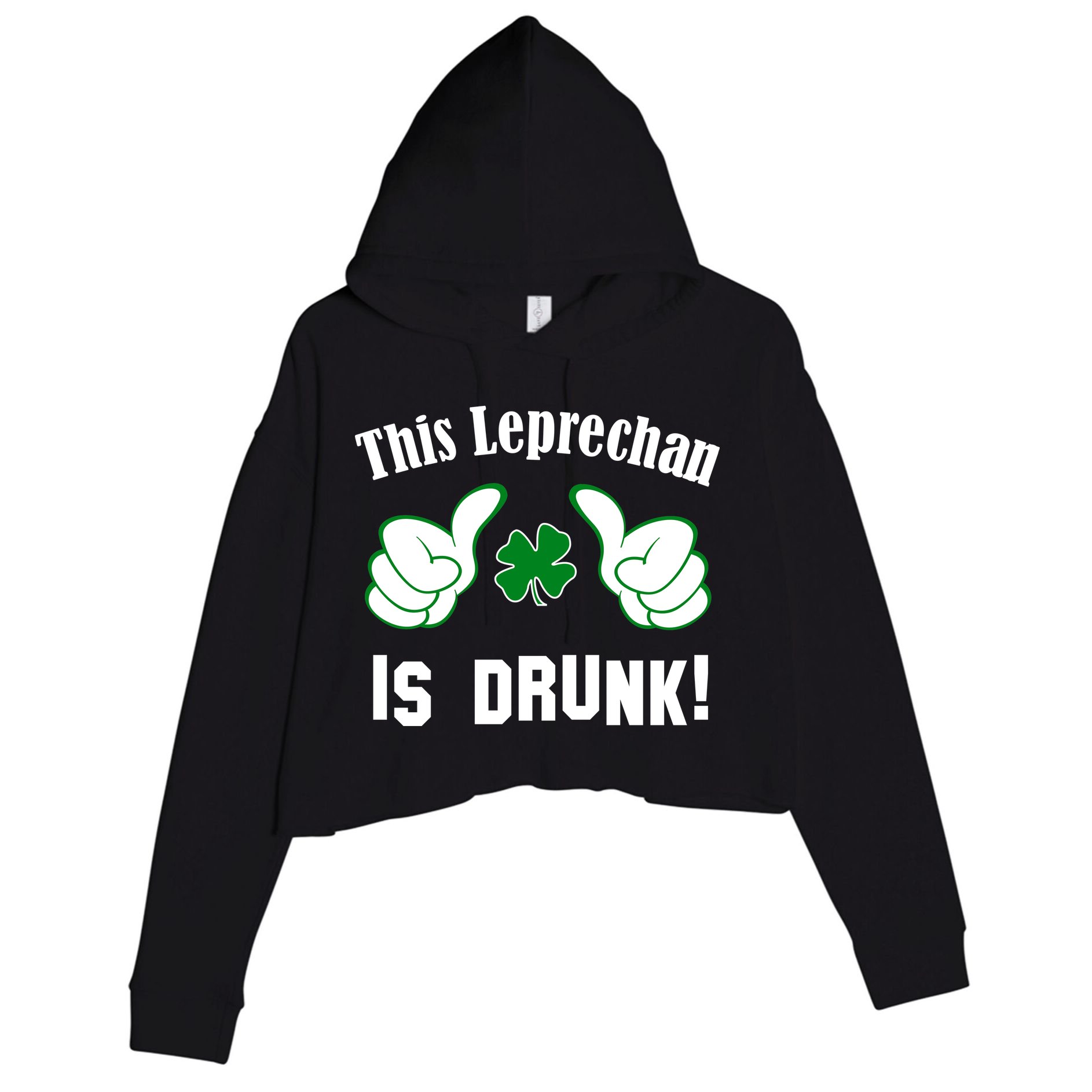 This Leprechaun Is Drunk Crop Fleece Hoodie