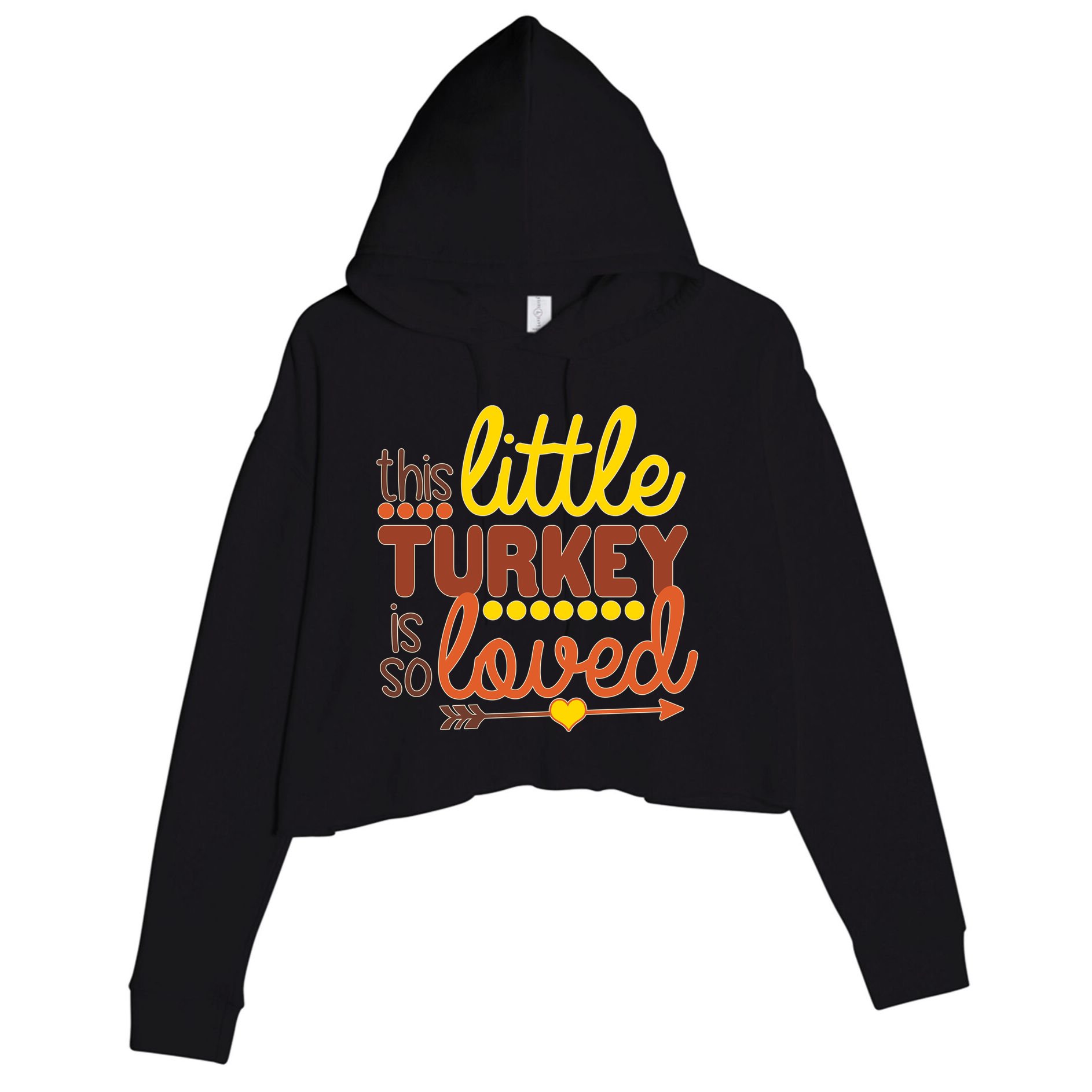 This Little Turkey Is So Loved Crop Fleece Hoodie