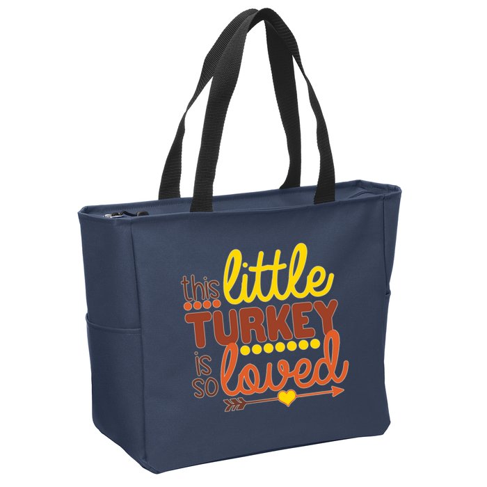 This Little Turkey Is So Loved Zip Tote Bag
