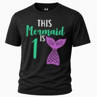 This Mermaid Is 1 Years Old Birthday Cooling Performance Crew T-Shirt