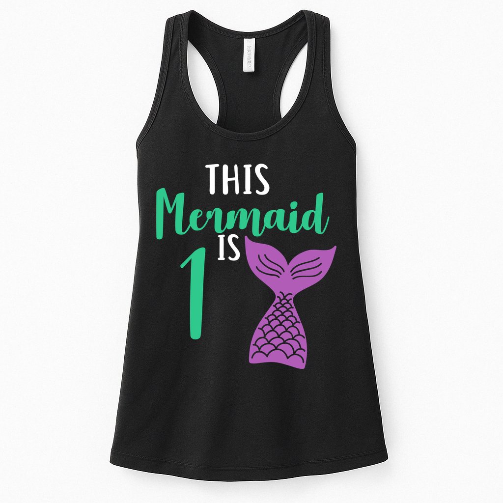 This Mermaid Is 1 Years Old Birthday Womens Tank Top