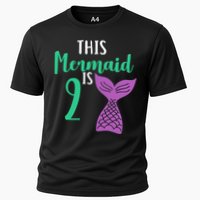 This Mermaid Is 2 Years Old Birthday Cooling Performance Crew T-Shirt