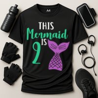 This Mermaid Is 2 Years Old Birthday Cooling Performance Crew T-Shirt