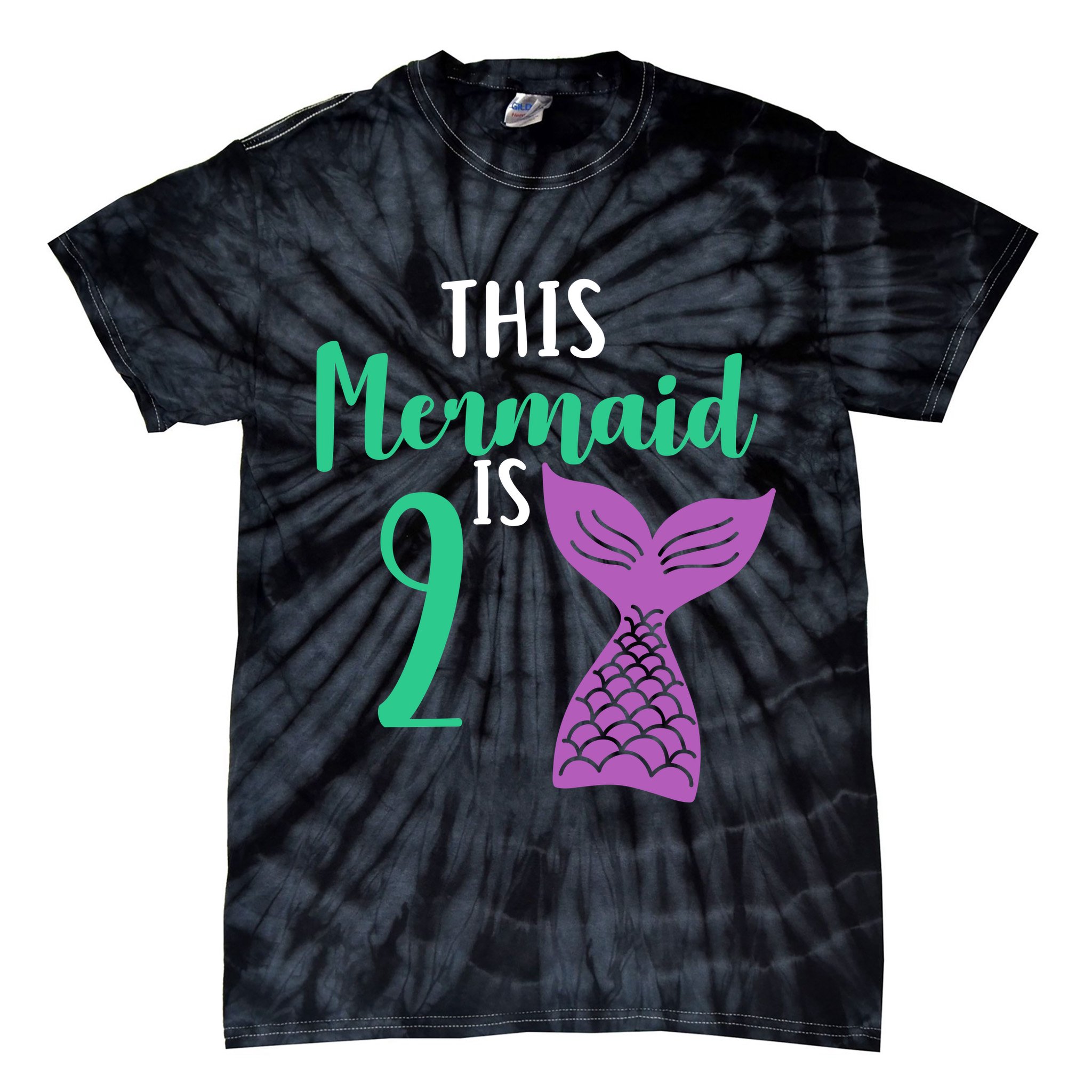 This Mermaid Is 2 Years Old Birthday Tie-Dye T-Shirt