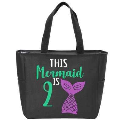 This Mermaid Is 2 Years Old Birthday Zip Tote Bag