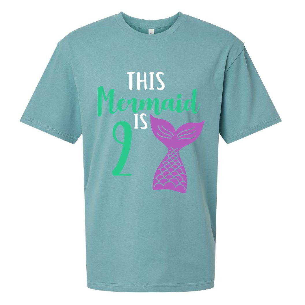 This Mermaid Is 2 Years Old Birthday Sueded Cloud Jersey T-Shirt