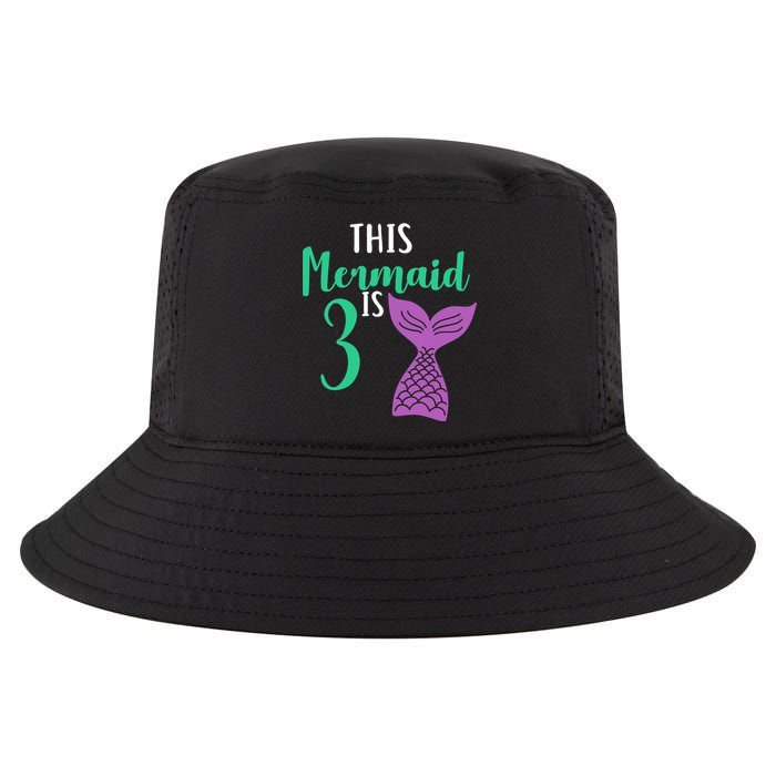 This Mermaid Is 3 Years Old Birthday Cool Comfort Performance Bucket Hat