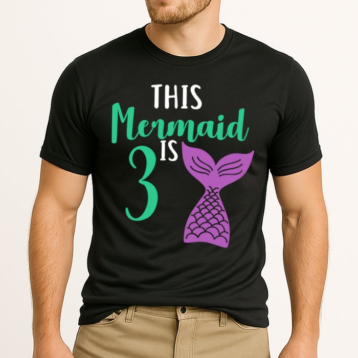 This Mermaid Is 3 Years Old Birthday Cooling Performance Crew T-Shirt