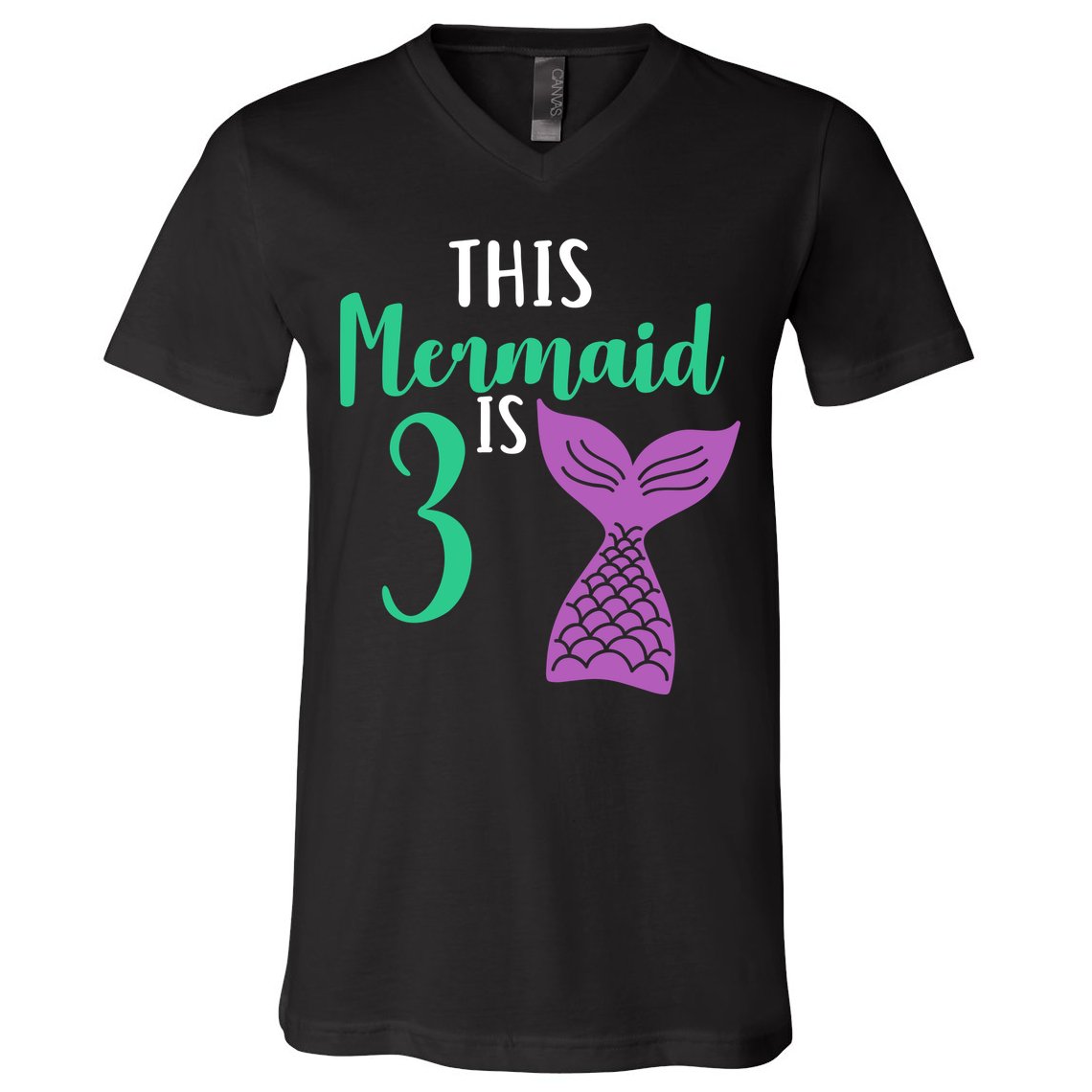 This Mermaid Is 3 Years Old Birthday V-Neck T-Shirt