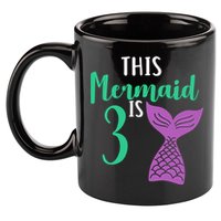 This Mermaid Is 3 Years Old Birthday 11oz C Handle Ceramic Mug