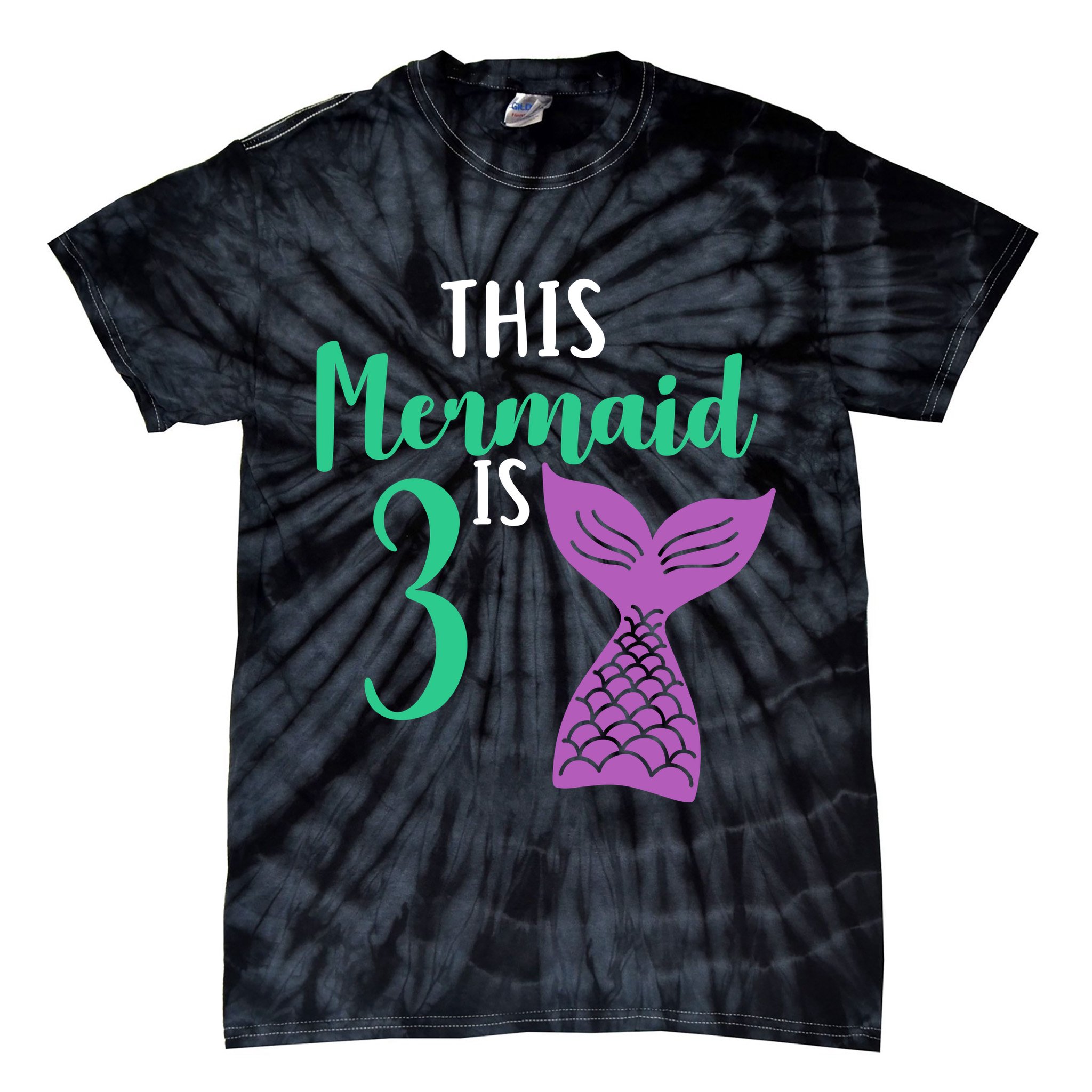 This Mermaid Is 3 Years Old Birthday Tie-Dye T-Shirt