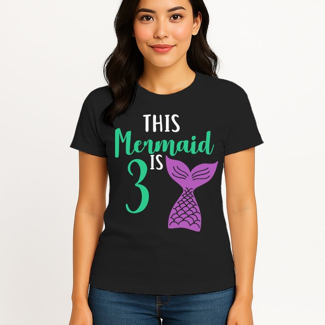 This Mermaid Is 3 Years Old Birthday Womens T-Shirt