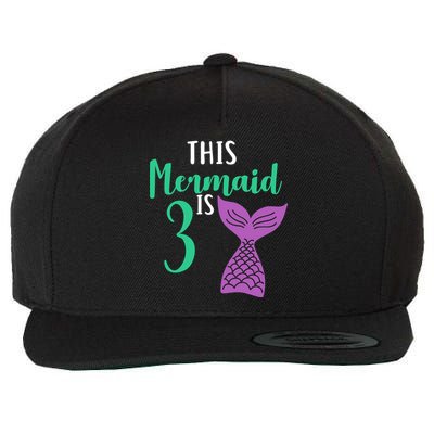 This Mermaid Is 3 Years Old Birthday Wool Snapback Cap