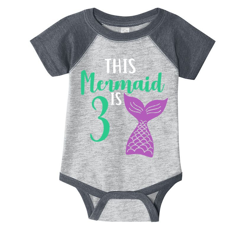 This Mermaid Is 3 Years Old Birthday Infant Baby Jersey Bodysuit