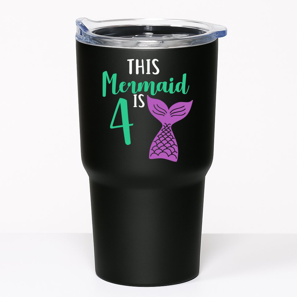 This Mermaid Is 4 Years Old Birthday Tumbler