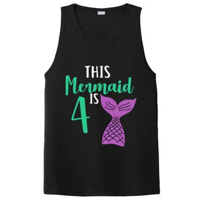 This Mermaid Is 4 Years Old Birthday PosiCharge Competitor Tank