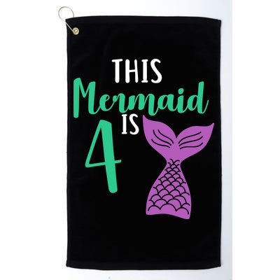 This Mermaid Is 4 Years Old Birthday Golf Towel