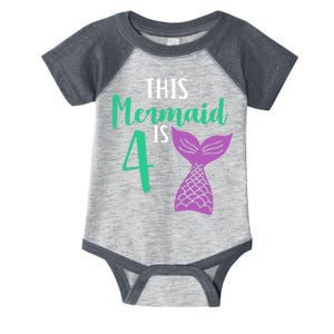 This Mermaid Is 4 Years Old Birthday Infant Baby Jersey Bodysuit