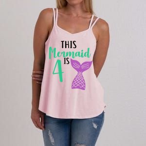 This Mermaid Is 4 Years Old Birthday Women's Strappy Tank