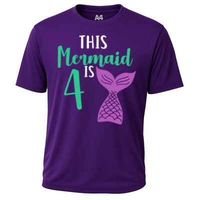This Mermaid Is 4 Years Old Birthday Performance Shirt